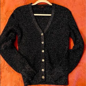 J. Crew Black Metallic Cardigan